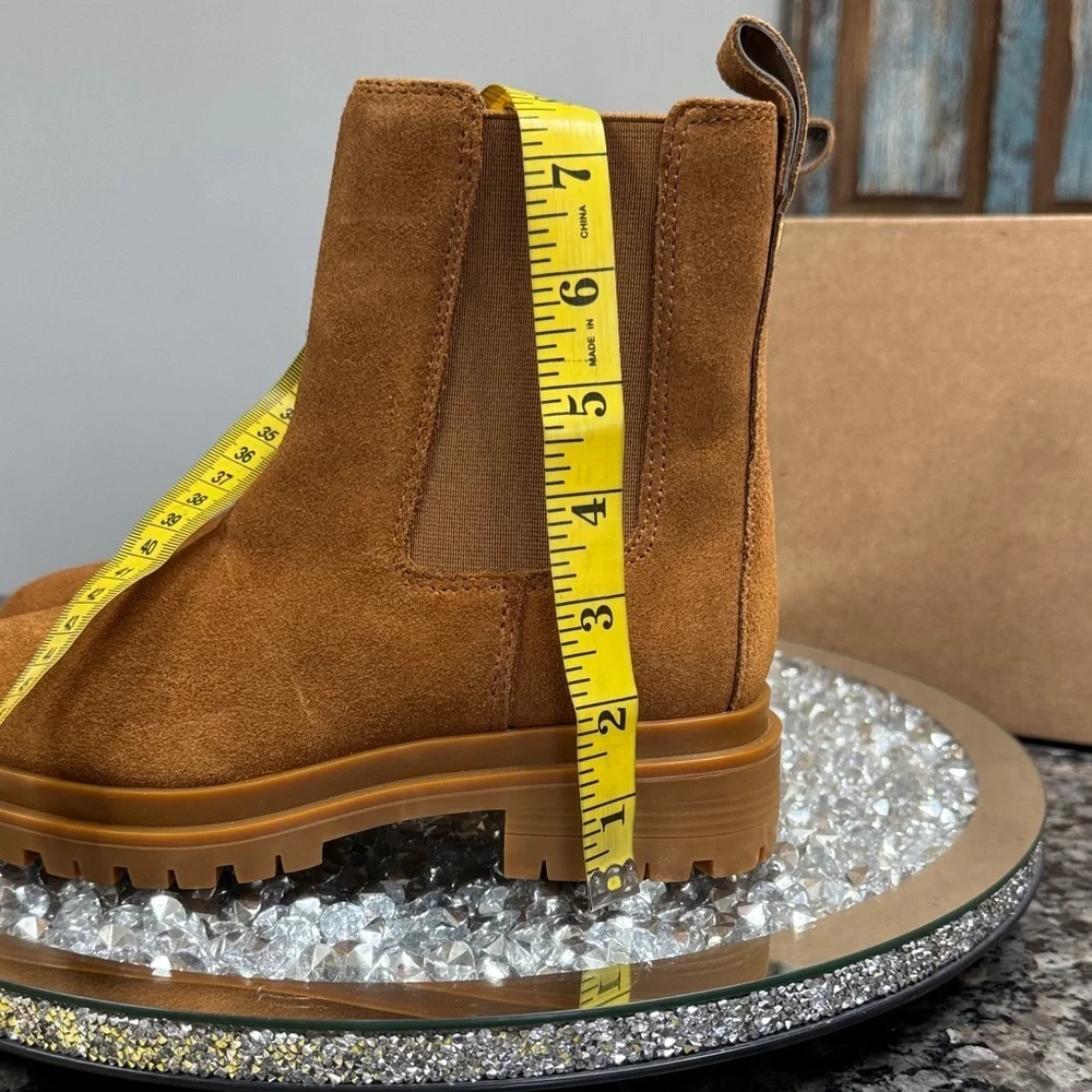 Ralph Lauren Suede Chelsea Lug Boot in whiskey Suede NEW 6